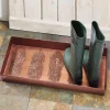 Peacock Feather Copper-Finish Boot Tray