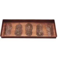 Peacock Feather Copper-Finish Boot Tray