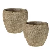 Pedro Cement Basket Large Cachepot, Set of 2