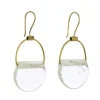 Playa Recycled Glass Drop Brass Earrings