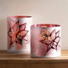 Poinsettia Glass Hurricane, Medium