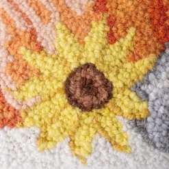 Pumpkin Cairn Hand-Hooked Wool Decorative Throw Pillow, 16