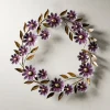 Purple Recycled Metal Flower Decorative Wreath