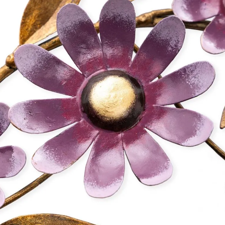 Purple Recycled Metal Flower Decorative Wreath