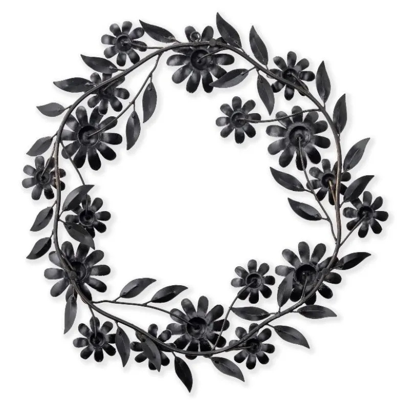 Purple Recycled Metal Flower Decorative Wreath