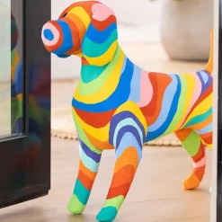 Rainbow Paper Mache Beagle Dog