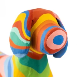 Rainbow Paper Mache Beagle Dog