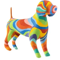 Rainbow Paper Mache Beagle Dog