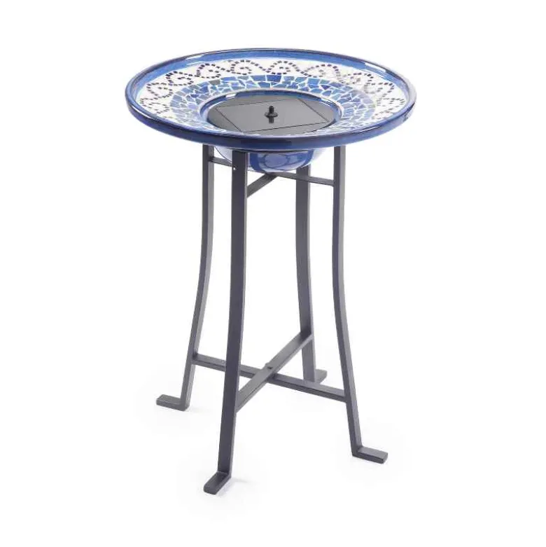 Ravenna IntelliSOLAR Ceramic Birdbath with Remote