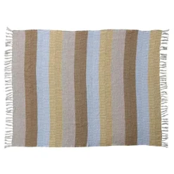 Reclaimed Cotton Woven Striped Throw