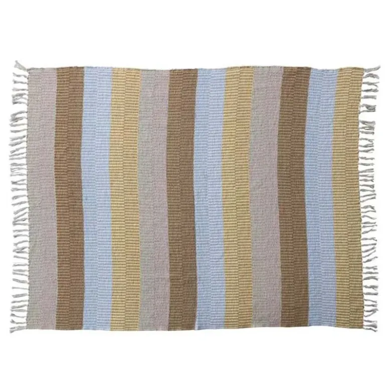 Reclaimed Cotton Woven Striped Throw