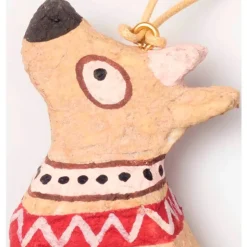 Recycled Fabric-Mache Dog Ornament