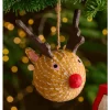Recycled Fabric-Mache Reindeer Ornament