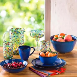 Recycled Glass Confetti Stemless Wine Glasses, Set of 4