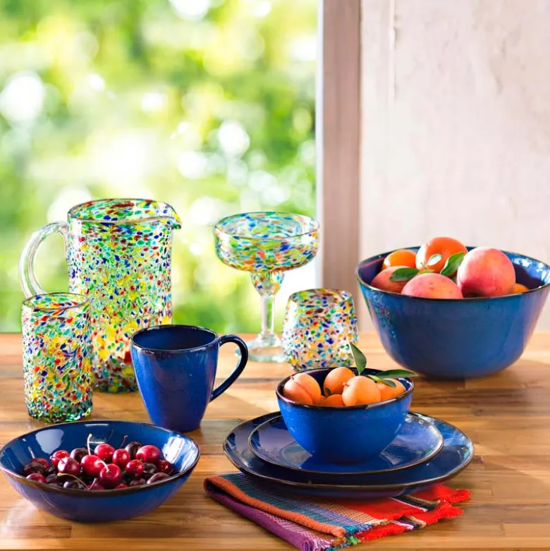 Recycled Glass Confetti Tumbler Glasses, Set of 4