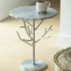 Recycled Metal Branch Side Table - Silver