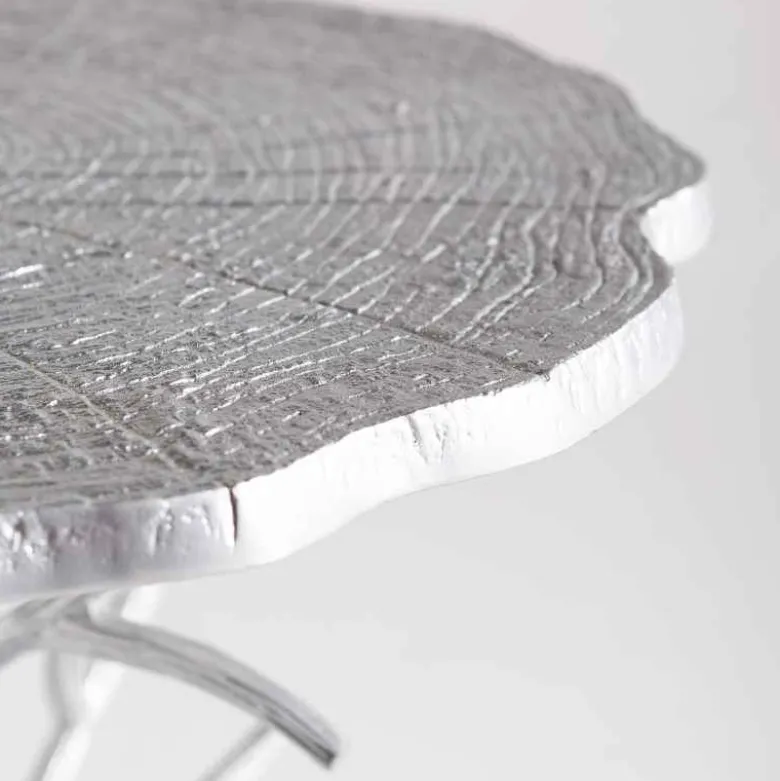 Recycled Metal Branch Side Table - Silver