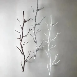 Recycled Metal Branch Wall Rack, 3' - White