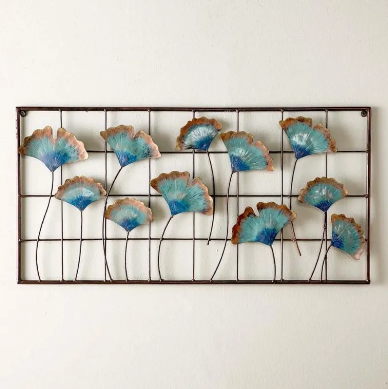 Recycled Metal Ginkgo Leaf Wall Decor