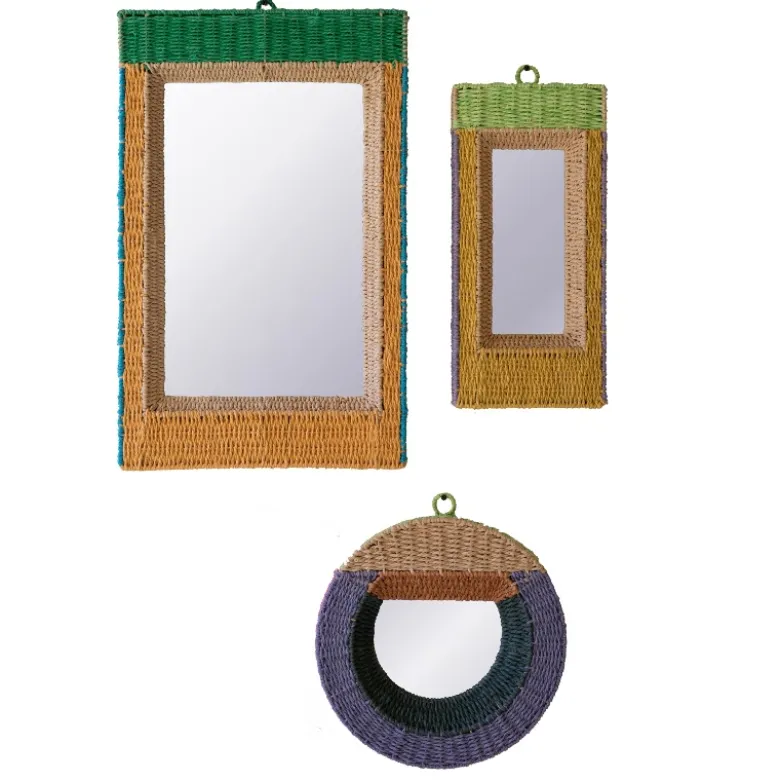 Recycled Paper Framed Mirrors, set of 3