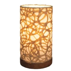 Recycled Paper Mini Lamp on Mango Wood Base - Swirl