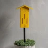 Recycled Plastic Yellow Butterfly House, Pole Mounted