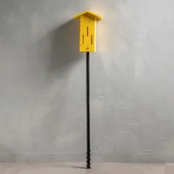 Recycled Plastic Yellow Butterfly House, Pole Mounted