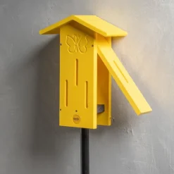Recycled Plastic Yellow Butterfly House, Pole Mounted