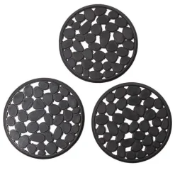 Recycled Rubber Garden Stepping Mats, Set of 3 - Pebble