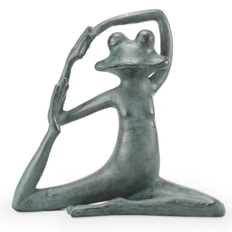 Relaxed Yoga Frog Garden Sculpture