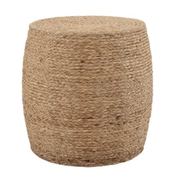 Resort Straw Wrap Accent Stool