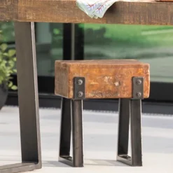 Richland Indoor/Outdoor Reclaimed Wood Stool/Side Table