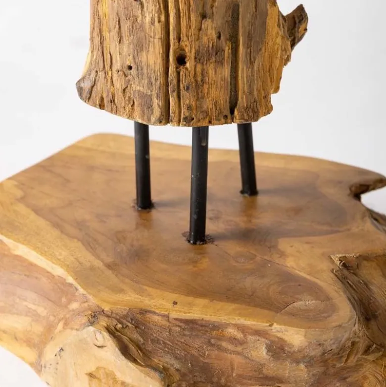 Rustic Teak Wood Coat Rack