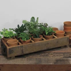 Rustic Wood Caddy with 10 Cups