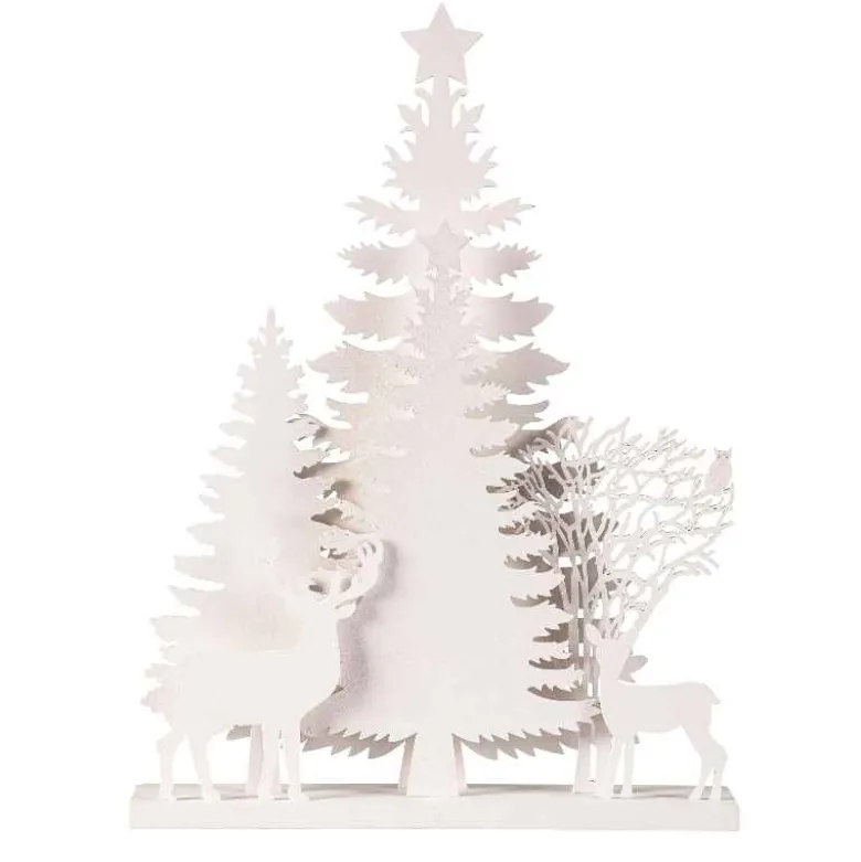 Scandinavian-Inspired Wooden LED Forest Scene
