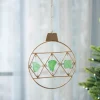 Seaglass and Metal Ornament - Round