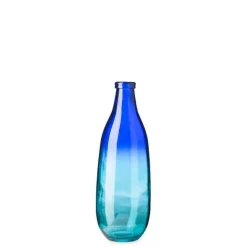 Slender Blue Ombre Glass Vase, 16.25"H