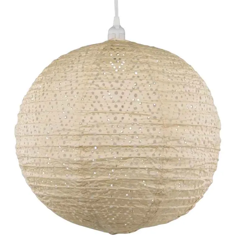 Soji Stella Nova Boho Indoor/Outdoor Tyvek Pendant Lamp, 18" (Pearl)