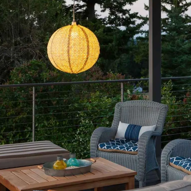 Soji Stella Nova Boho Indoor/Outdoor Tyvek Pendant Lamp, 18" (Pearl)