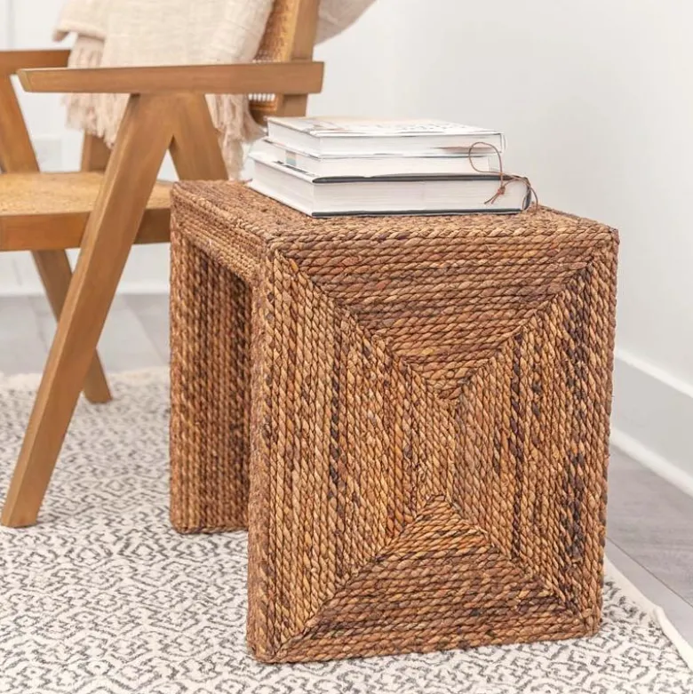Soren Braided Seagrass Accent Table
