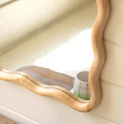 Squiggle-Framed Wood Mirror