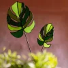 Stained Glass Monstera Leaf Stakes, Set of 2