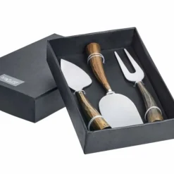 Stone Faux Bois Cheese Knife Gift, Set of 3