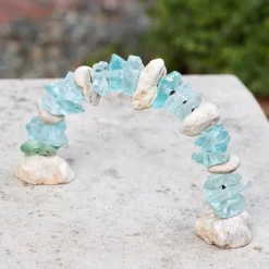 Stone & Glass Arch Cairn Sculpture