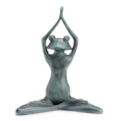 Stretching Yoga Frog Garden Sculpture