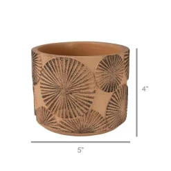 Sunburst Cement Small Cachepot, Set of 3