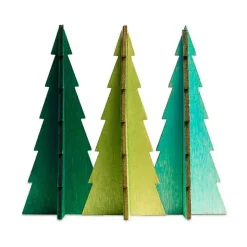 Tannenbaum Tabletop Wood Christmas Tree, Set of 3 - Light Green