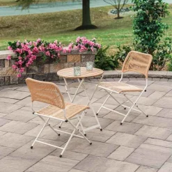 Tavernier Wicker Folding Outdoor Bistro Set