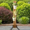Teak Wood Garden Tower Indoor/Outdoor Plant Stand, 3 Rings