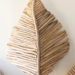 Teakwood Leaves Wall Art, Set of 3